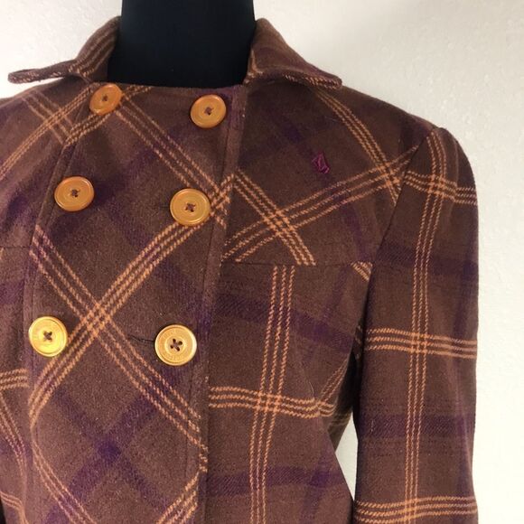 VINTAGE WOMAN VOLCOM PEA COAT JACKET SIZE S - Picture 4 of 13